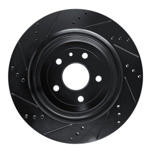 Chevrolet Corvette Brake Rotor (1) - Rear Right - R1 Concepts - Drilled & Slotted - Black - `14-`19